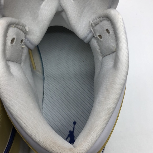 Women’s Air Jordan 1 mid yellow/Blue/White BQ6472-701 USED size 11.5 - Picture 12 of 12